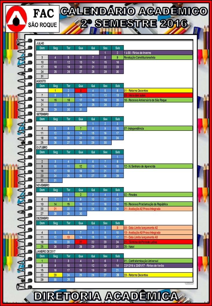 Calendario 2 semestre 2016 FAC 709x1024