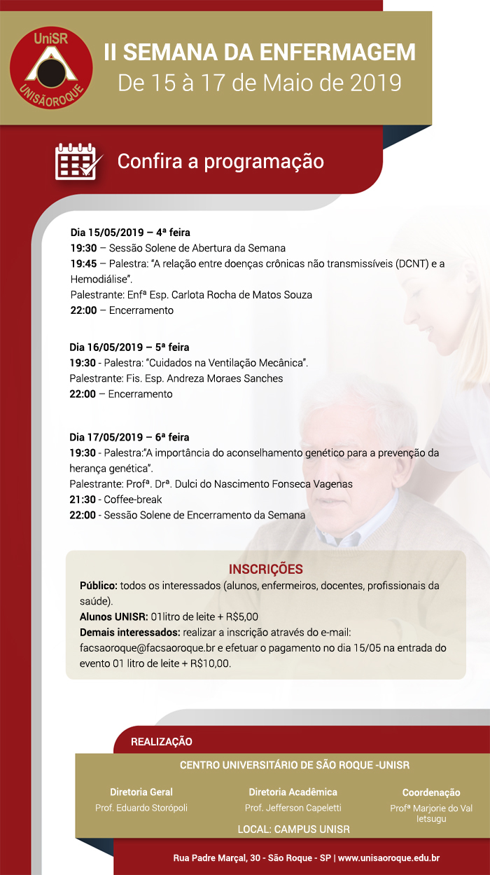 II Semana da Enfermagem Confira a programação